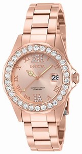 Invicta Rose Gold Dial Stainless Steel Band Watch #15253 (Women Watch)