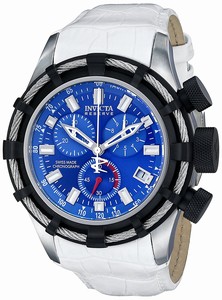 Invicta Quartz Chronograph Date White Leather Watch # 15265 (Men Watch)