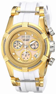 Invicta Reserve Quartz Mother of Pearl Dial Date White Polyurethane Watch # 15282 (Women Watch)