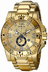 Invicta Gold Dial Stainless Steel Band Watch #15327 (Men Watch)