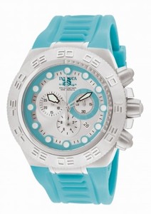 Invicta Subaqua Quartz Chronograph Date Light Blue Silicone Watch # 1535 (Women Watch)