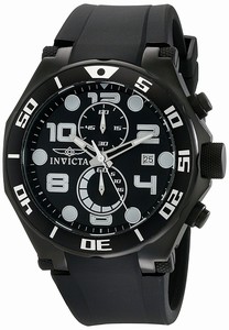 Invicta Quartz Chronograph Date Black Polyurethane Watch # 15397 (Men Watch)