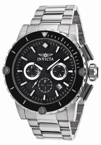Invicta Pro Diver Quartz Chronograph Date Black Dial Stainless Steel Watch # 15398 (Men Watch)