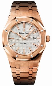 Audemars Piguet Automatic 18kt Rose Gold Silver Dial Brushed & Polished 18kt Rose Gold Band Watch #15400OR.OO.1220OR.02 (Men Watch)