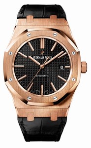 Audemars Piguet Automatic 18kt Rose Gold Black Dial Black Crocodile Leather Band Watch #15400OR.OO.D002CR.01 (Men Watch)