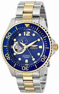 Invicta Navy Blue Dial 18kt. Gold Plated Stainless Steel Watch #15401 (Men Watch)