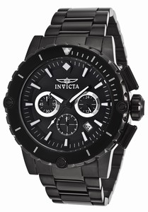 Invicta Pro Diver Quartz Chronograph Date Black Stainless Steel Watch # 15404 (Men Watch)