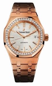 Audemars Piguet Automatic 18kt Rose Gold Silver Dial Brushed 18kt Rose Gold Band Watch #15451OR.ZZ.1256OR.01 (Women Watch)