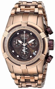 Invicta Brown Mother Of Pearl Dial 18kt. Gold Plated Stainless Steel Watch #15453 (Women Watch)