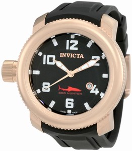 Invicta Sea Hunter Quartz Analog Date Black Polyurethane Watch # 1546 (Men Watch)