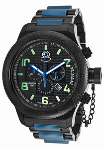 Invicta Russian Diver Quartz Chronograph Black Dial Stainless Steel Watch # 15479 (Men Watch)