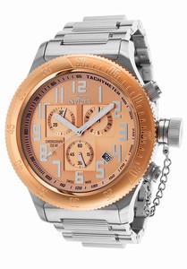 Invicta Russian Diver Quartz Chronograph Date Rose Gold Dial Stainless Steel Watch # 15557 (Men Watch)