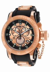 Invicta Russian Diver Quartz Chronograph Date Rose Gold Dial Stainless Steel Watch # 15569 (Men Watch)