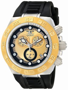 Invicta Subaqua Quartz Chronograph Date Black Silicone Watch # 15577 (Men Watch)