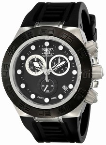 Invicta Subaqua Quartz Chronograph Date Black Silicone Watch # 15581 (Men Watch)