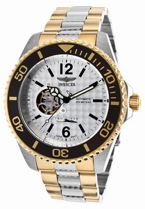 Invicta Pro Diver Automatic Analog Date Silver Dial Two Tone Stainless Steel Watch # 15595 (Men Watch)
