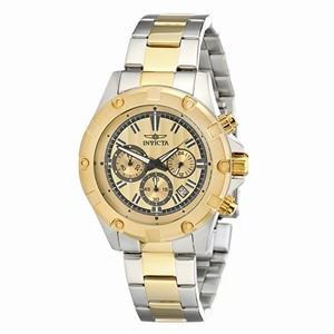 Invicta Japan Quartz CAL VD53 Chronograph Movement Gold Watch #15604 (Men Watch)