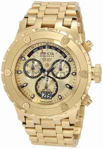 Invicta Gold Dial Stainless Steel Band Watch #1568 (Men Watch)