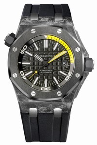 Audemars Piguet Royal Oak Offshore Automatic Black Dial Date Black Rubber Watch# 15706AU.OO.A002CA.01 (Men Watch)