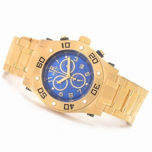 Invicta Blue Mother Of Pearl Dial Gold-plated Stainless-steel Band Watch #15765 (Men Watch)