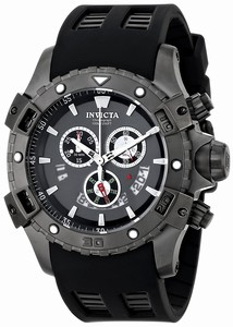 Invicta Specialty Quartz Chronograph Day Date Black Polyurethane Watch # 15859 (Men Watch)