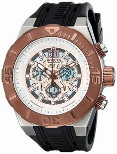 Invicta Aviator Quartz Chronograph Date Black Polyurethane Watch # 15892 (Men Watch)