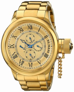 Invicta Gold Dial Stainless Steel Band Watch #15931 (Men Watch)