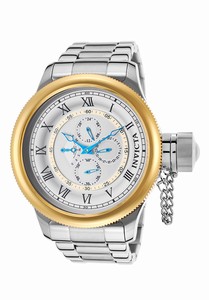 Invicta Russian Diver Quartz Chronograph Day Date Silver Dial Stainless Steel Watch # 15932 (Men Watch)
