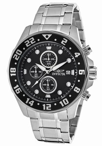 Invicta Specialty Quartz Chronograph Date Black Dial Stainless Steel Watch # 15938 (Men Watch)