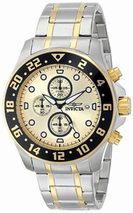 Invicta Gold Dial Stainless Steel Band Watch #15940 (Men Watch)