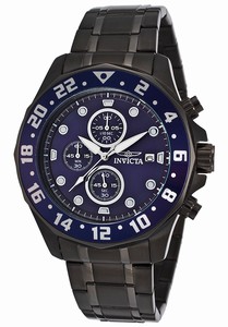 Invicta Specialty Quartz Chronograph Date Blue Dial Black Stainless Steel Watch # 15944 (Men Watch)