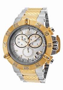 Invicta Subaqua Quartz Chronograph Date Silver Dial Two Tone Stainless Steel Watch # 15947 (Men Watch)