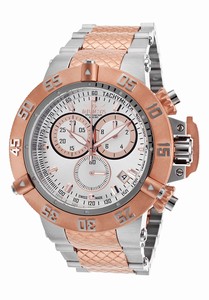 Invicta Subaqua Quartz Chronograph Date Silver Dial Two Tone Stainless Steel Watch # 15950 (Men Watch)