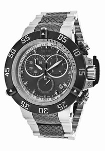 Invicta Subaqua Quartz Chronograph Date Black Dial Two Tone Stainless Steel Watch # 15955 (Men Watch)