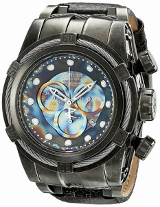 Invicta Bolt Quartz Chronograph Date Black Leather Watch # 15968 (Men Watch)