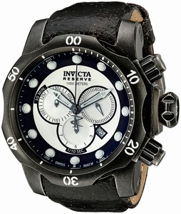 Invicta Black And Antique Silver Quartz Watch #15985 (Men Watch)