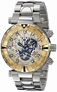 Invicta Ivory Dial 18kt. Gold Plated Stainless Steel Watch #15993 (Men Watch)