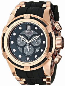 Invicta Carbon Fiber Dial 18kt. Gold Plated Stainless Steel Watch #16007BWB (Men Watch)