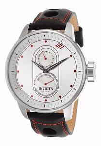 Invicta S1 Rally Quartz Analog White Dial Black Leather Watch # 16019 (Men Watch)