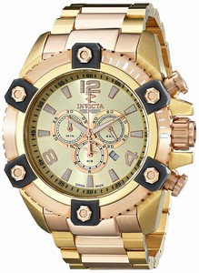 Invicta Gold Dial Stainless Steel Band Watch #16027 (Men Watch)