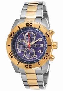 Invicta Pro Diver Quartz Chronograph Date Blue Dial Two Tone Stainless Steel Watch # 16082 (Men Watch)