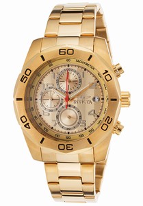 Invicta Pro Diver Quartz Chronograph Date Gold Tone Stainless Steel Watch # 16084 (Men Watch)