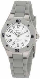 Invicta Flame-Fusion Crystal; Brushed And Polished Stainless Steel Case; Grey Polyurethane Strap Stainless Steel Watch #1611 (Watch)