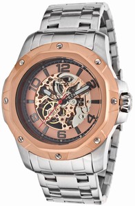 Invicta Specialty Mechanical Hand Wind Analog Skeletonized Dial Stainless Steel Watch # 16128 (Men Watch)