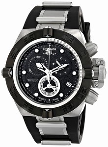 Invicta Subaqua Quartz Chronograph Date Black Silicone Watch # 16142 (Men Watch)