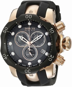 Invicta Venom Quartz Chronograph Date Black Polyurethane Watch #16152 (Men Watch)