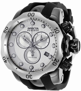 Invicta Venom Quartz Chronograph Date Silver Dial Polyurethane Watch # 16155 (Men Watch)