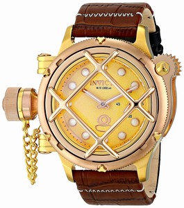 Invicta Gold Dial Stainless Steel Band Watch #16185 (Men Watch)