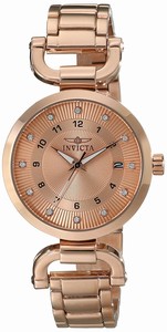 Invicta Rose Gold Dial Stainless Steel Band Watch #16227 (Women Watch)