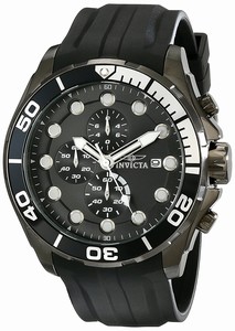 Invicta Pro Diver Black Dial Chronograph Date Black Polyurethane Watch # 16239 (Men Watch)